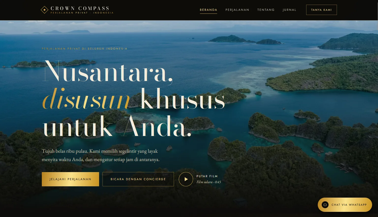 Demo template website Travel CROWN COMPASS | Maerev Semarang