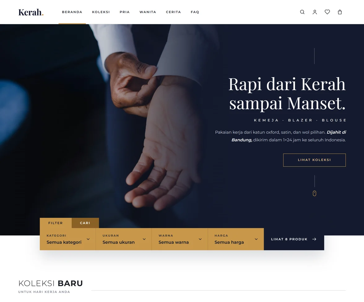 Demo template website Fashion Demo Kerah | Maerev Semarang