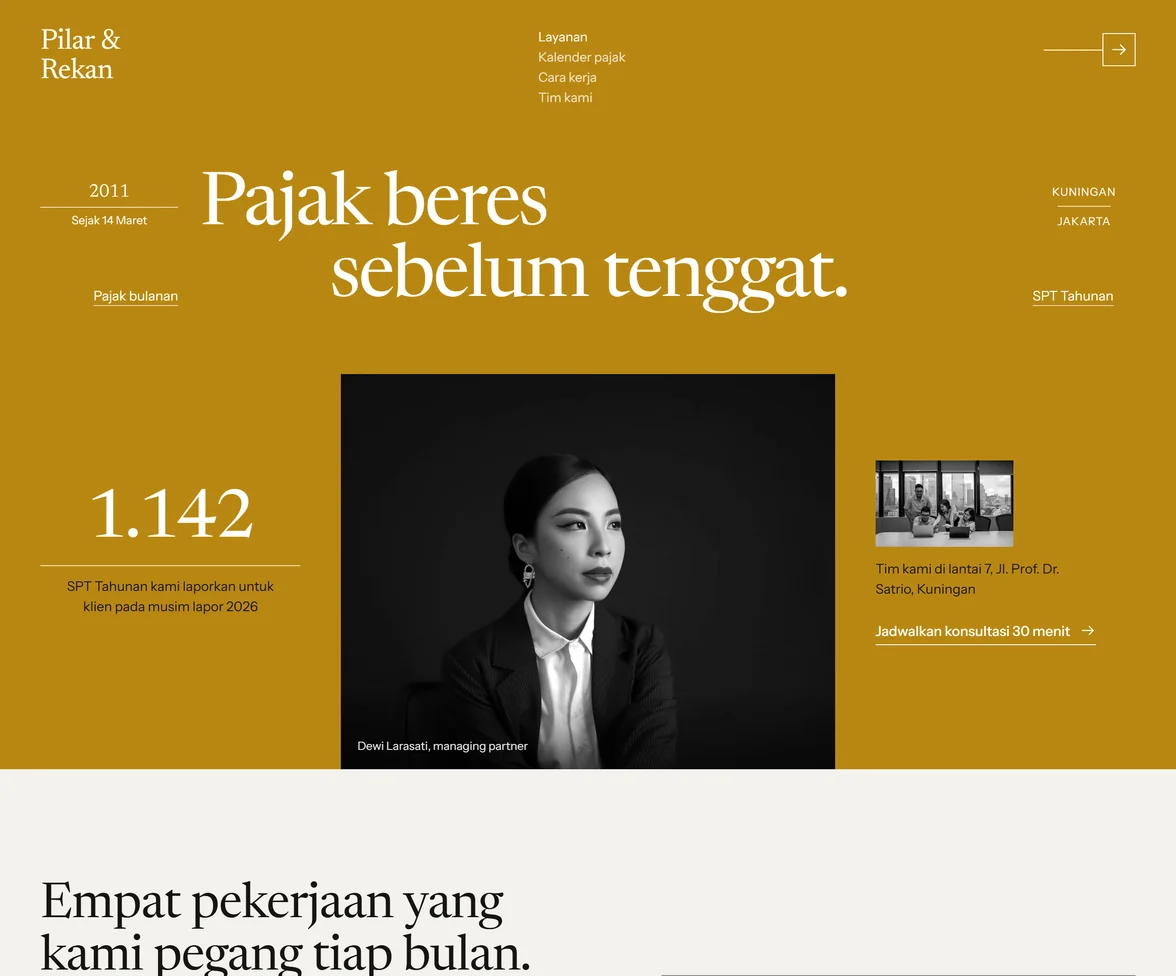 Demo template website Finance Demo Pilar Rekan | Maerev Semarang