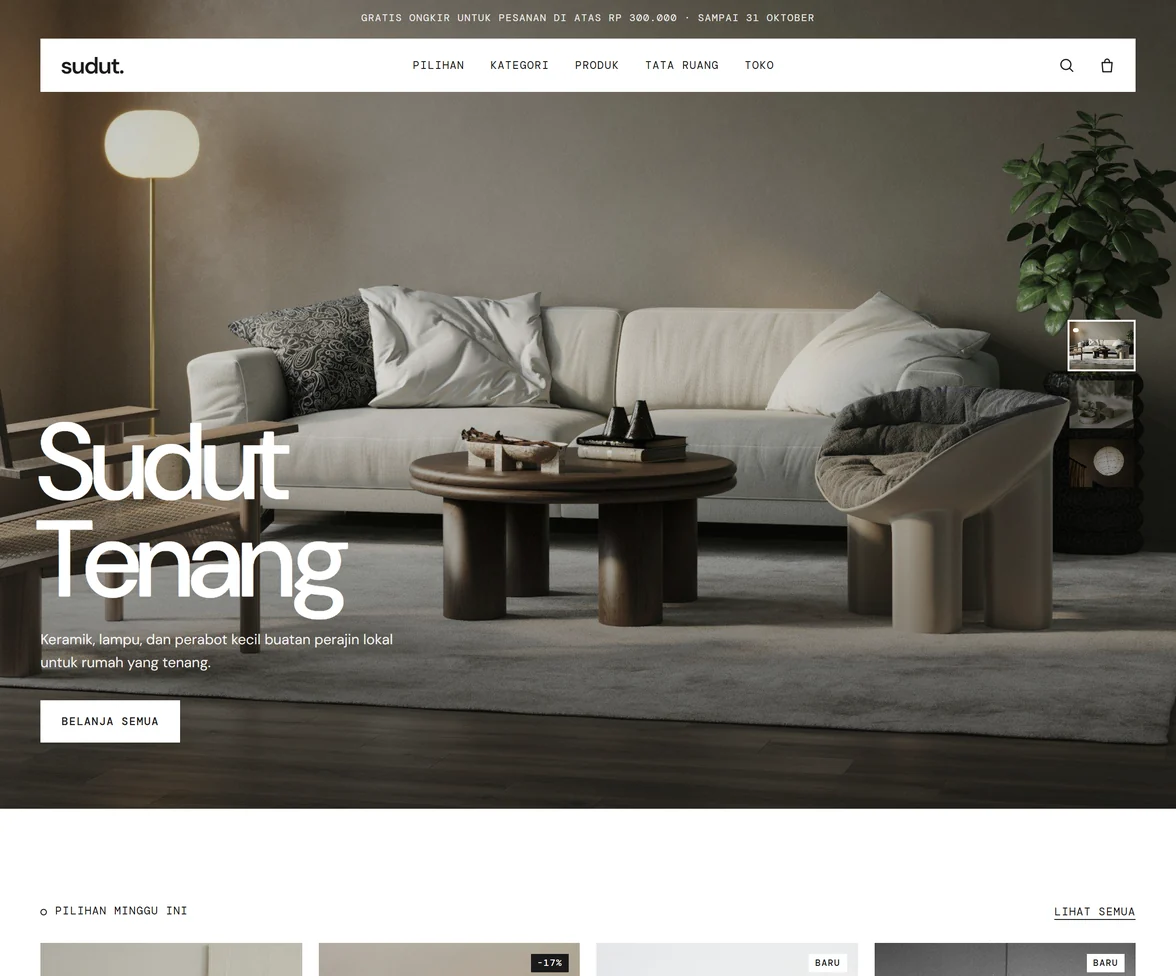 Demo template website Retail Demo Sudut | Maerev Semarang