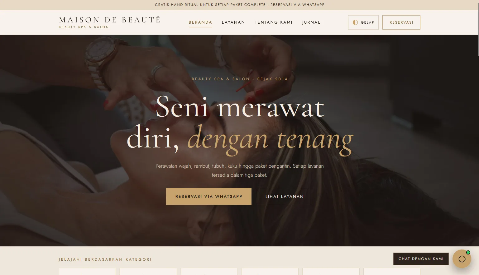 Demo template website Beauty Maison de Beaute | Maerev Semarang